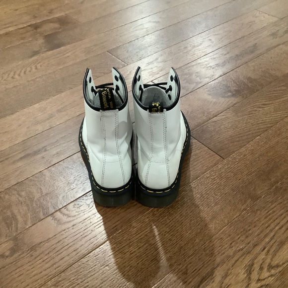 Dr. Martens 1460 White Leather Lace-Up Boots - Picture 3 of 7